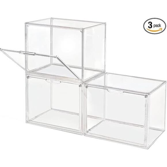 Clear Stackable Plastic Storage Bins with Magnetic Lid, Dustproof Book - Picture 7 of 7